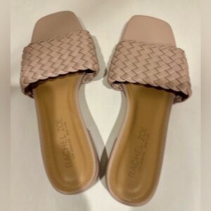 Rachel Zoe Sandals Womens 10M Nerida Slide Pink Faux Leather Braided Block